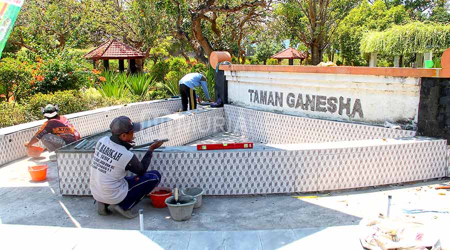 Air Mancur Taman Ganesha Kudus Diperbaiki, Segini Dananya