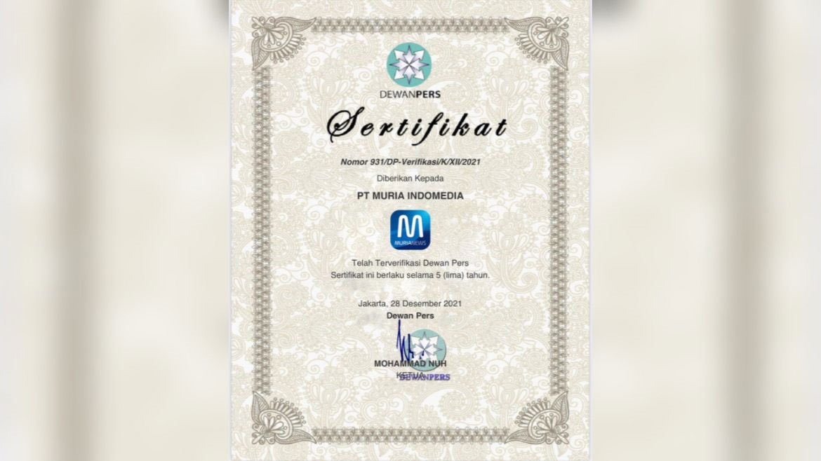 Selamat, MURIANEWS Terverifikasi Dewan Pers
