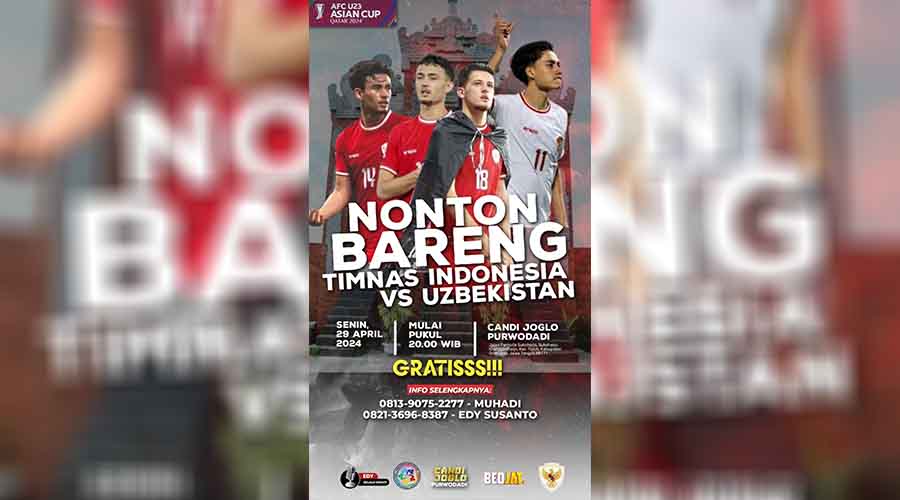 Enggak Usah Bingung, Ini Daftar Tempat Nobar Timnas di Grobogan
