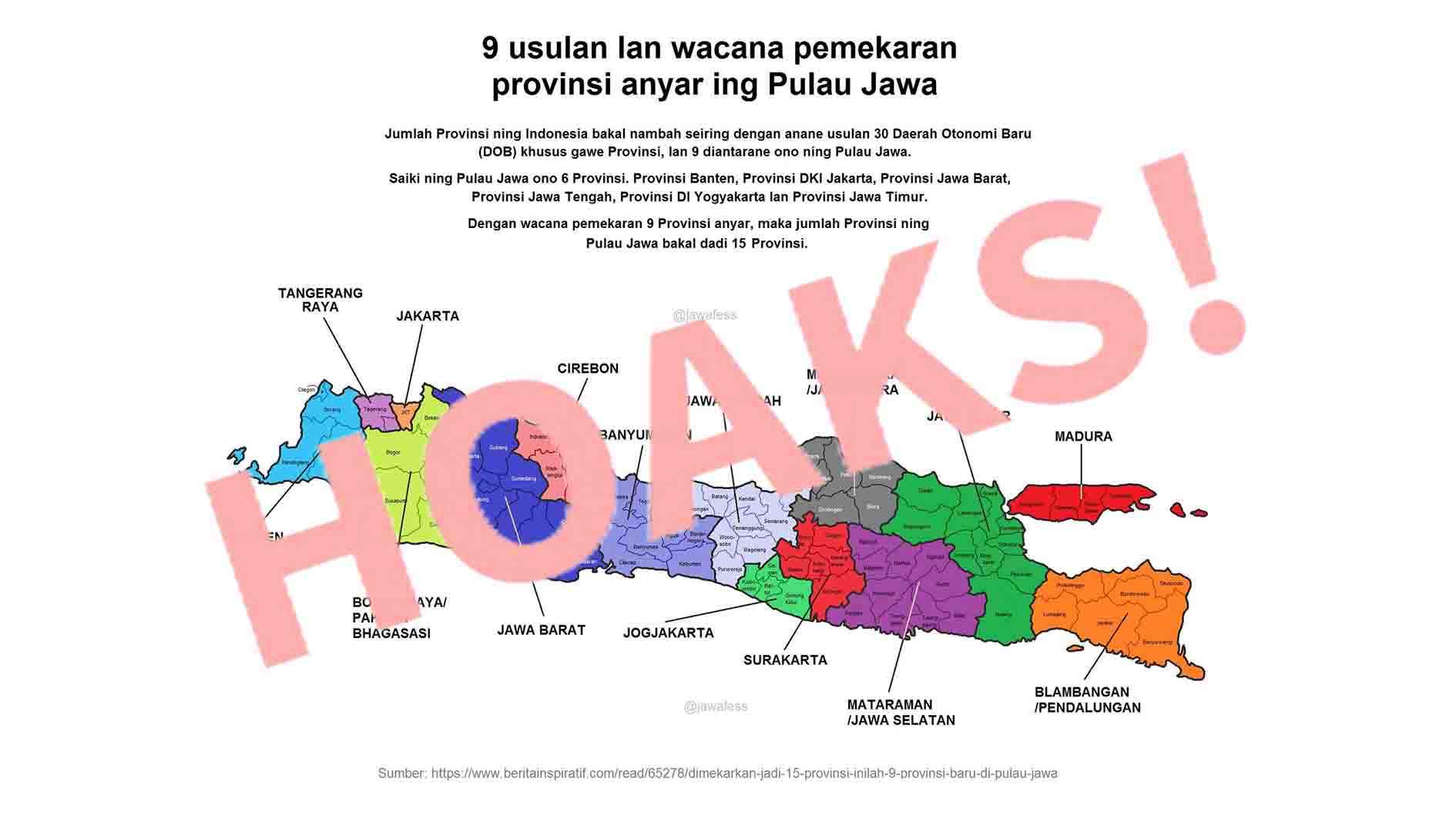 CEK FAKTA: Pemekaran Sembilan Provinsi Baru di Pulau Jawa