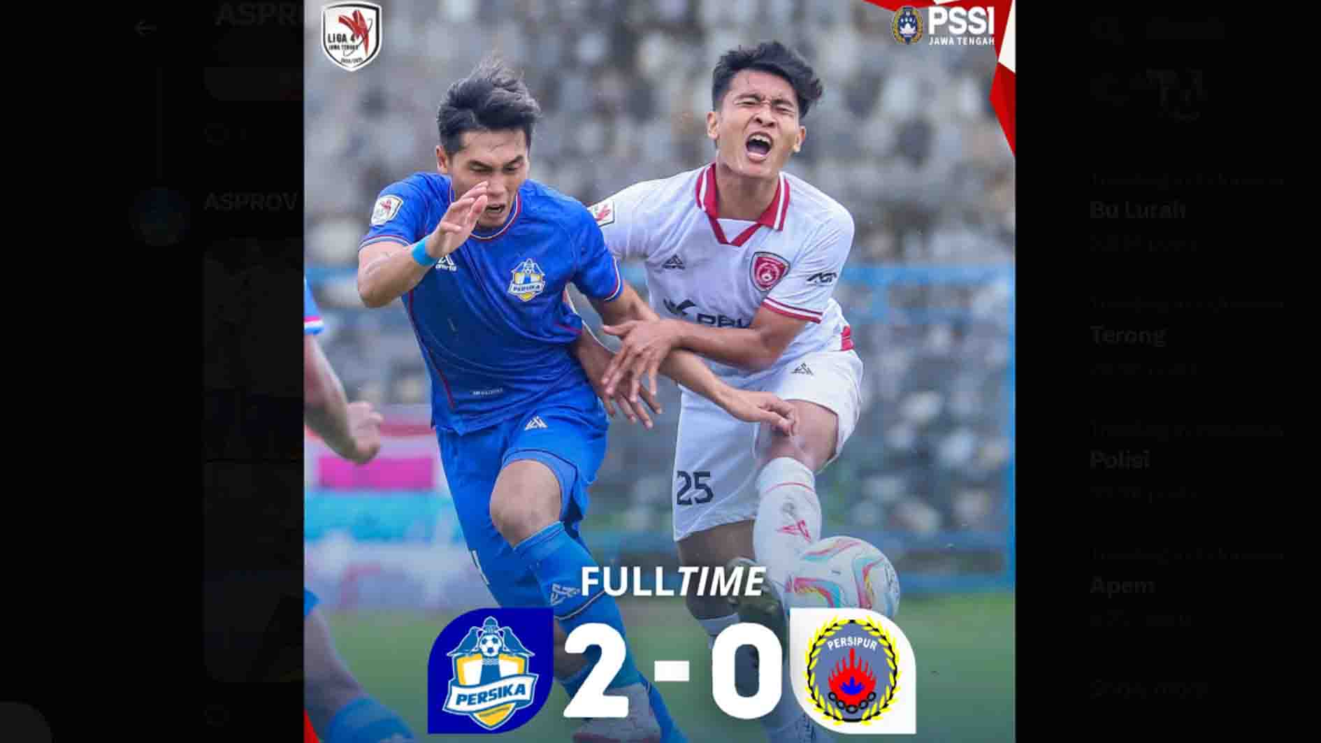 Laga Perdana Liga 4 Jawa Tengah, Persipur Keok di Kandang Persika