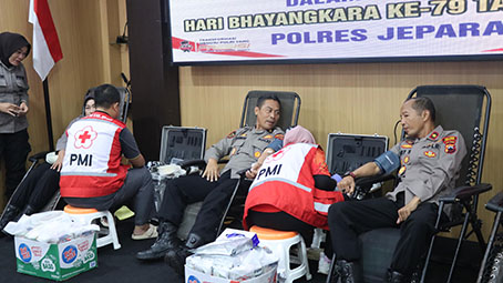 Sambut Hari Bhayangkara, Polres Jepara Gelar Donor Darah