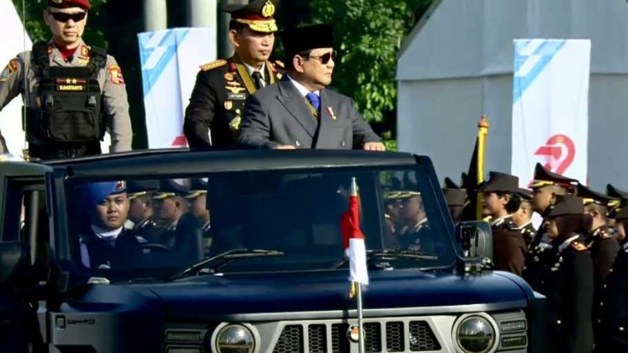 Prabowo Pimpin Langsung Upacara HUT ke-79 Bhayangkara di Monas