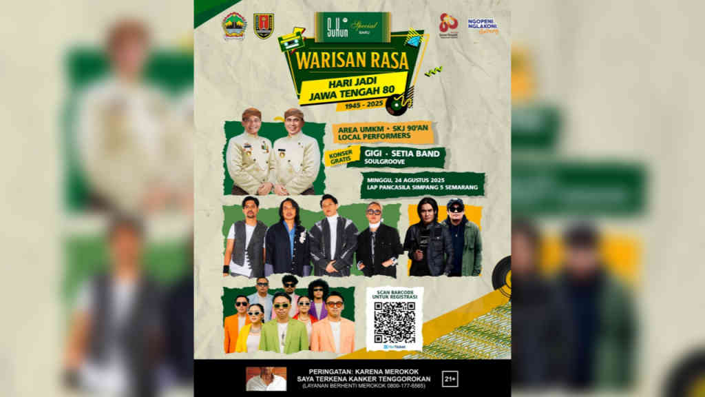 Konser Warisan Rasa Siap Gebrak Penutupan Perayaan Hari Jadi Jateng