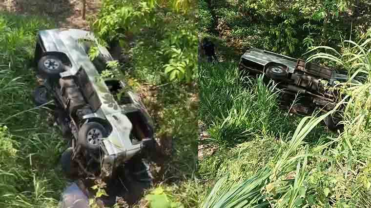 Di Hutan Karet Keling Jepara, Minibus Terjun Bebas ke Jurang