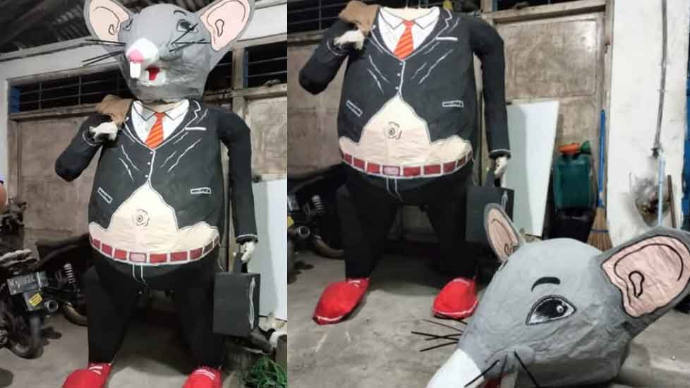 Patung Tikus Berdasi Dilarang Tampil di Karnaval Bangkalan