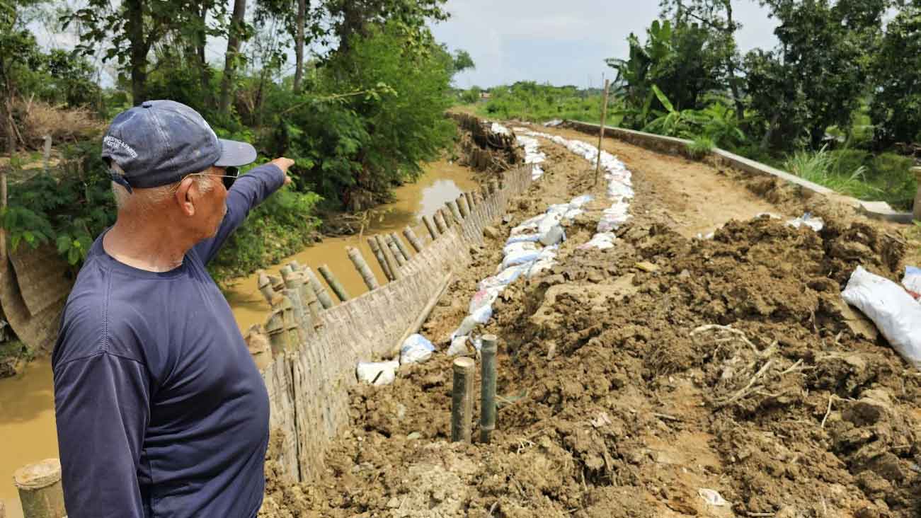 Tanggul Sungai Widodaren Pati Rusak Lagi usai Diperbaiki, Waspada?