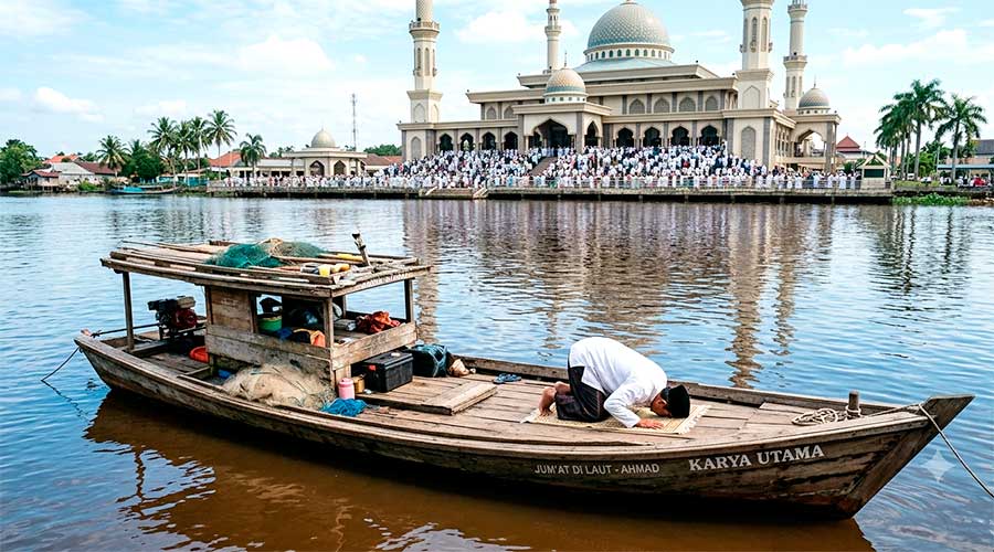 Makmum Salat Jumat di Atas Perahu, Bagaimana Hukumnya?