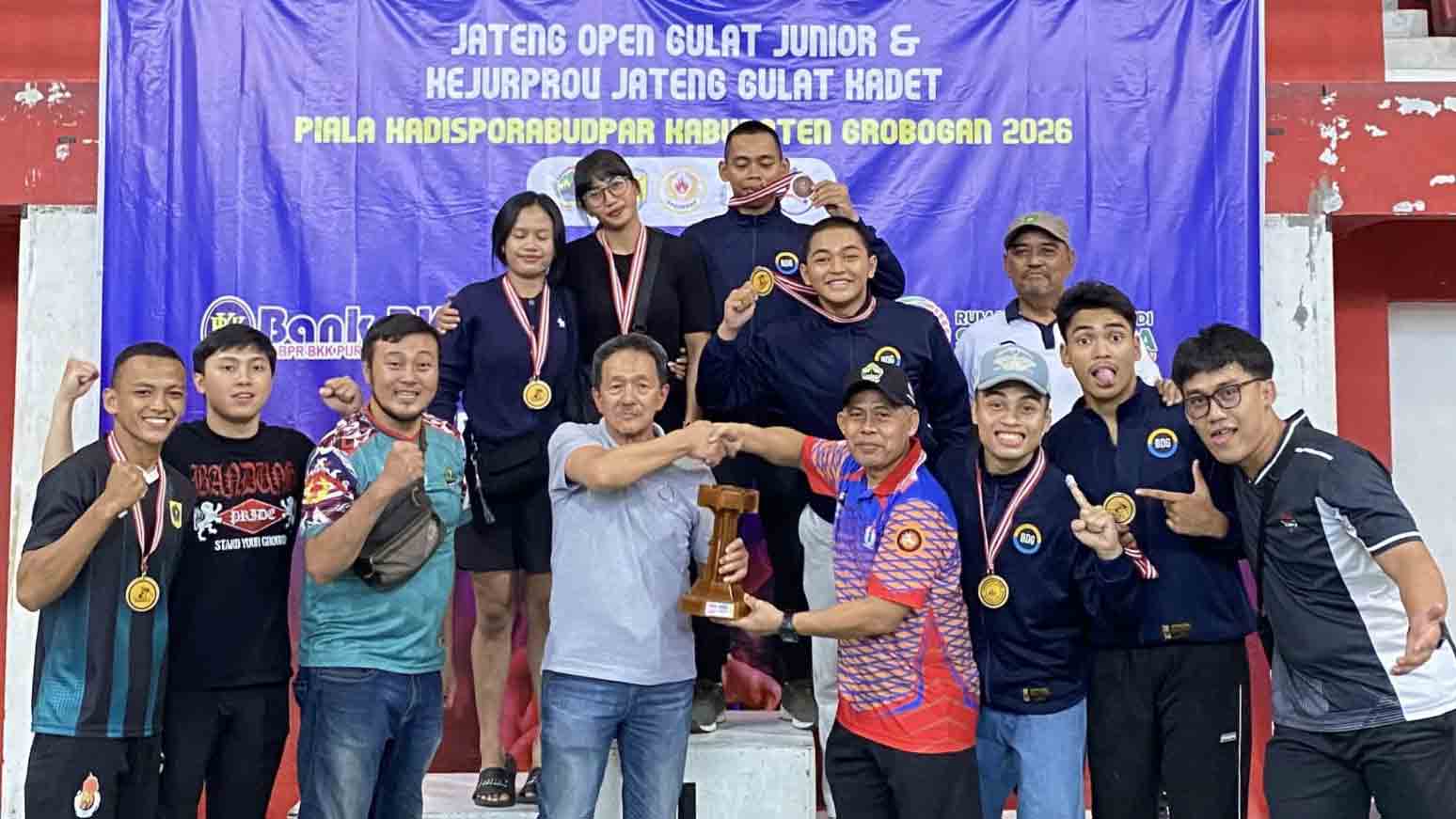 Kejuaraan Gulat Jateng Open di Grobogan, Jepara Rebut 3 Medali Emas
